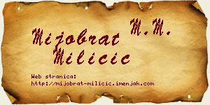 Mijobrat Miličić vizit kartica